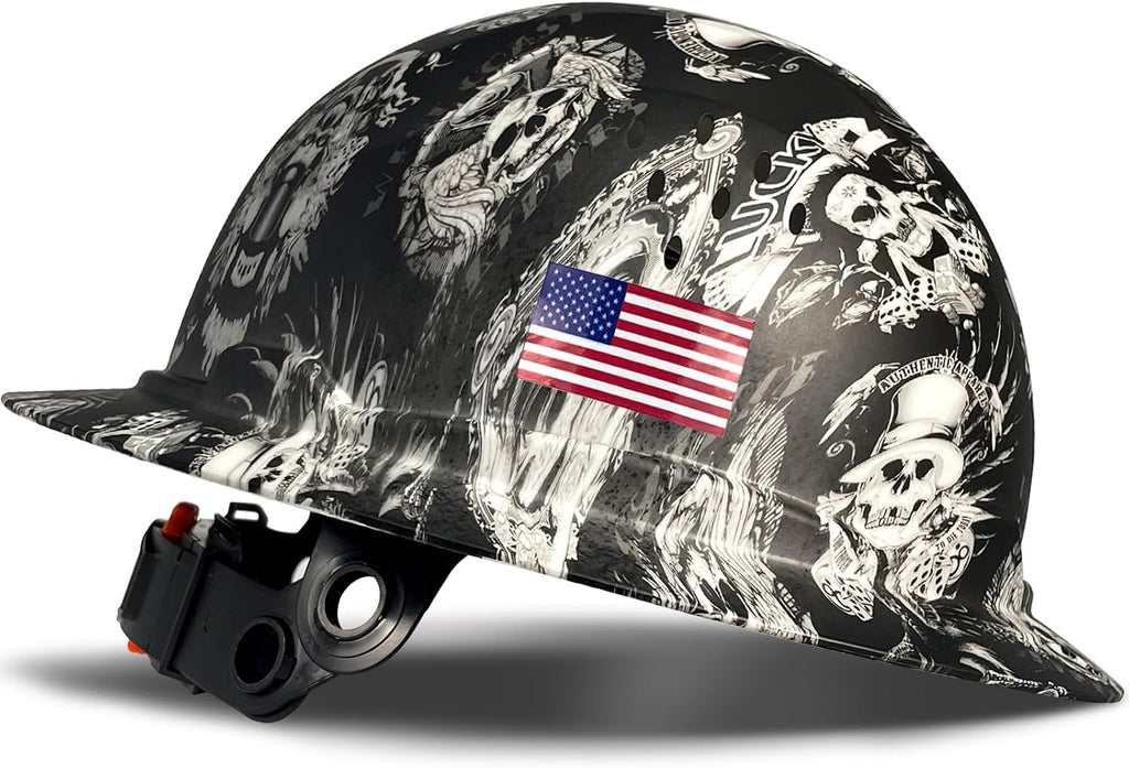 Premium Full Brim Construction Hard Hat with Ventilation - ANSI Certified Safety Helmet in Stylish Carbon Fiber Design