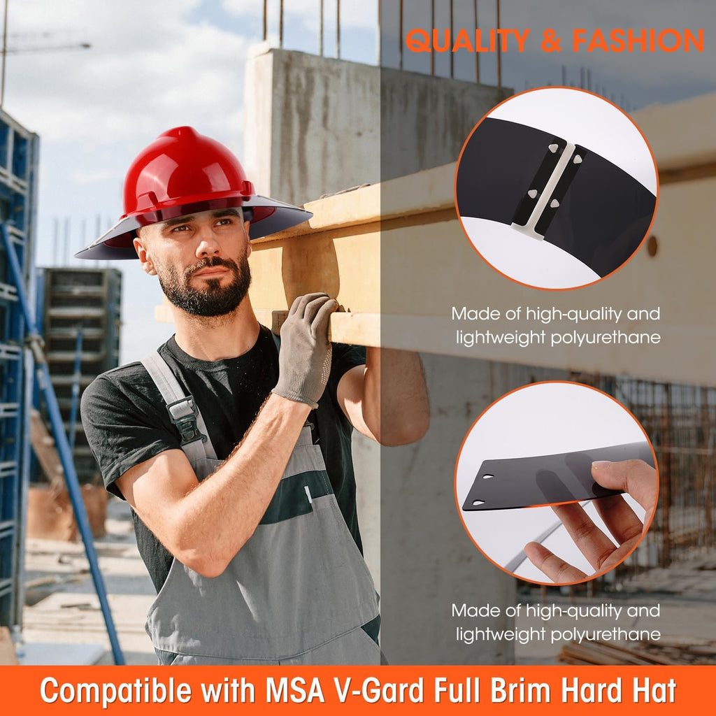 Premium Hard Hat Visor Compatible with MSA V-Gard Full Brim Hard Hat Sun Shade, Hardhat Attachment for Men or Women Working Outside