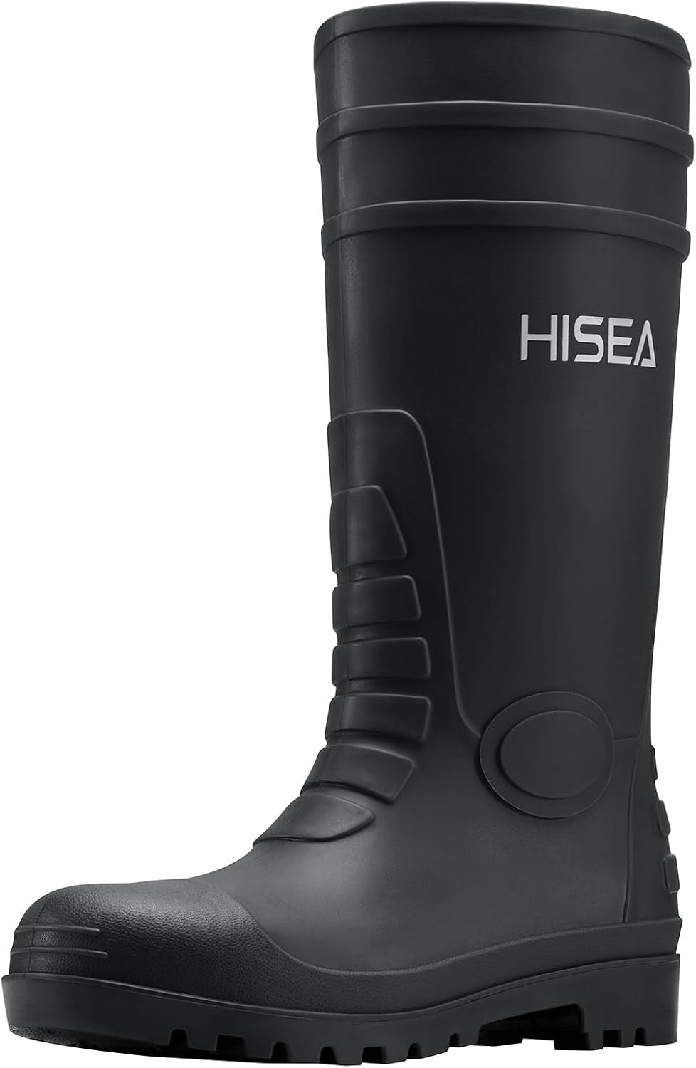 Men'S Steel-Toe Rain Boots, Rubber Boots Waterproof Slip Resistant