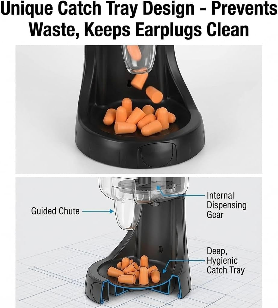 Earplug Dispenser, 500 Pcs, NRR 33Db, Wall Mount, Orange