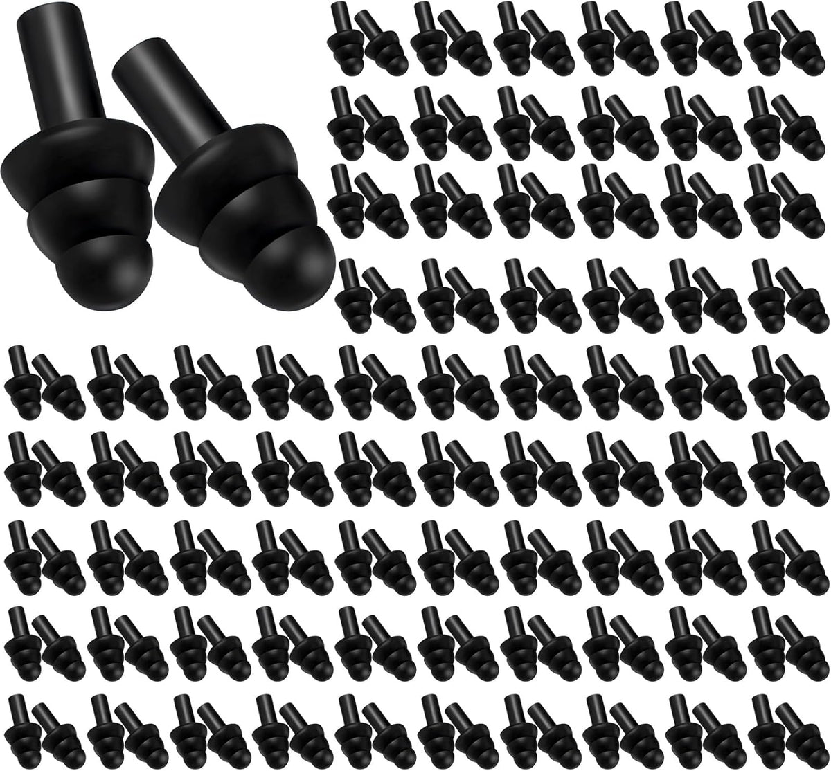 200 Pairs Ear Plugs Bulk, NRR 32Db Silicone Ear Plugs, Black