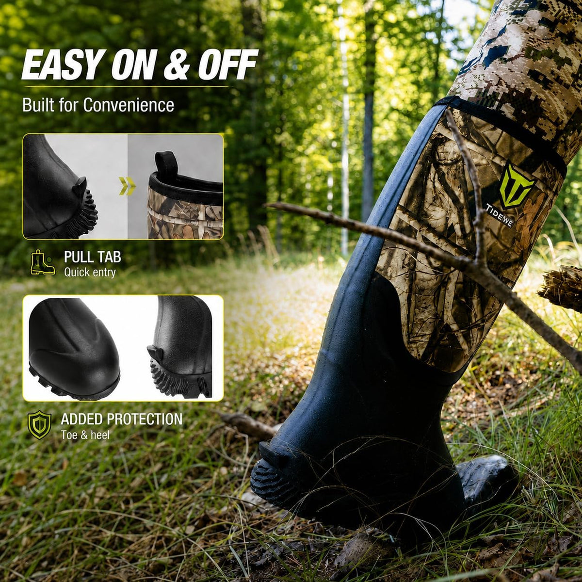 Men's Waterproof Rubber Boots with Steel Shank - Ultimate Comfort for Rainy Days and Outdoor Adventures