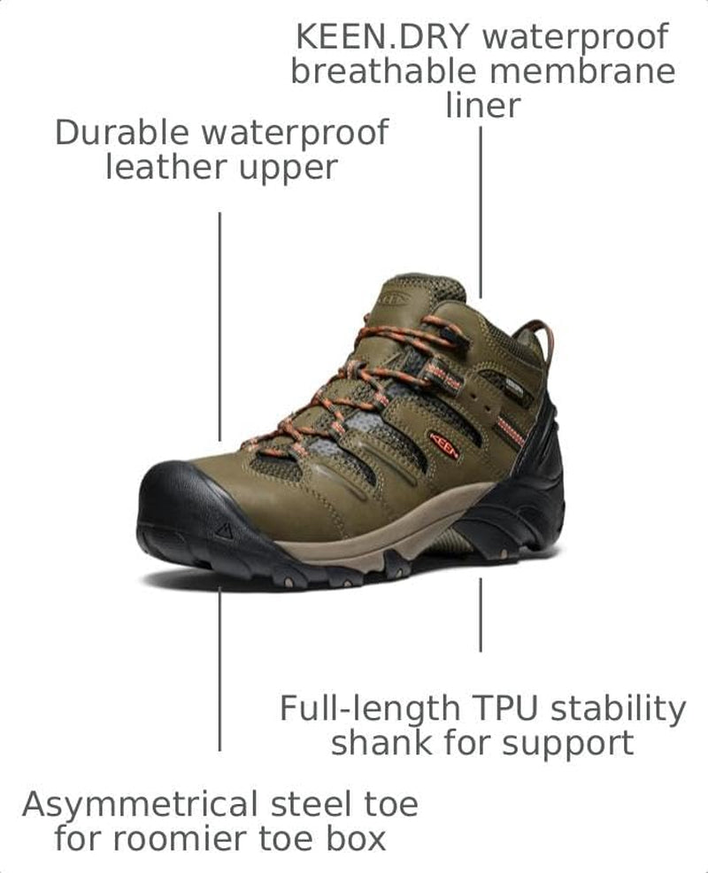 Men'S Lansing Mid Height Steel Toe Waterproof Work Boots