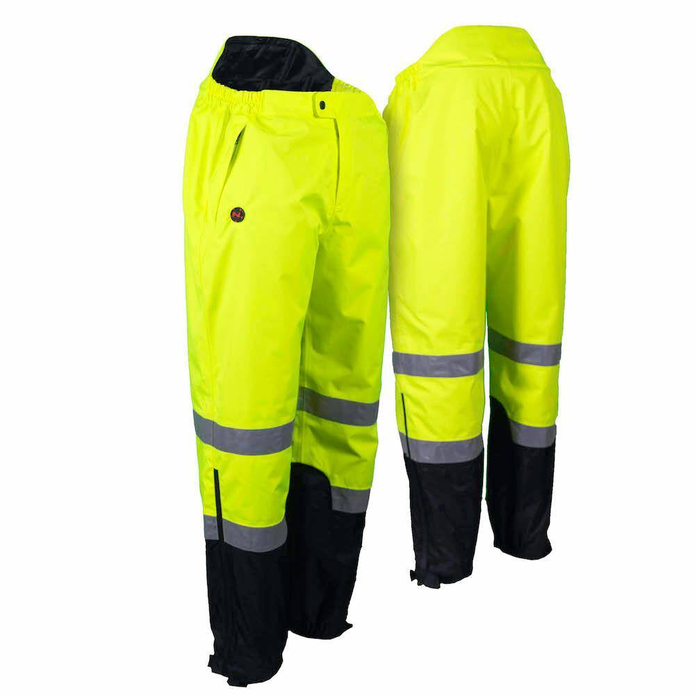High Visibility Heated Waterproof Pants with 7.4-Volt Rechargeable Lithium-Ion Battery Included