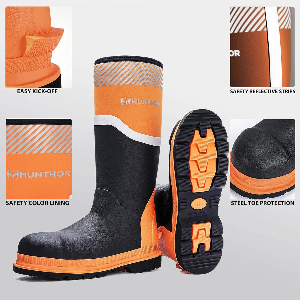 Ultimate Steel Toe Work Boots for Men - Waterproof, Puncture-Proof, and Slip-Resistant for All Work Environments