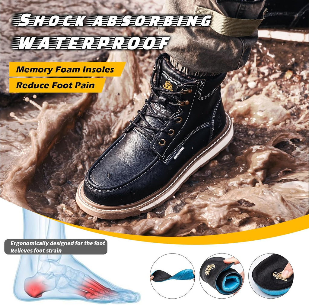 Waterproof Steel Toe Boots for Men Safety Work Shoes