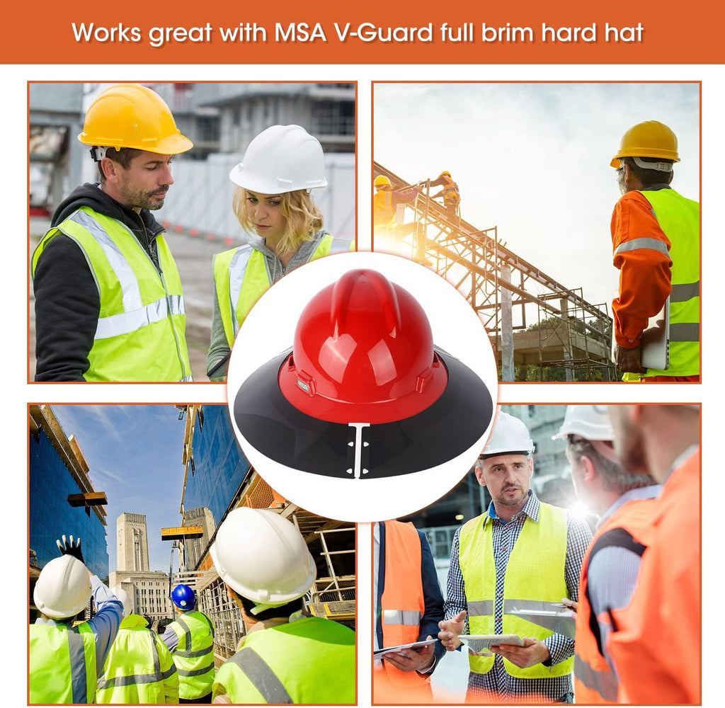 Premium Hard Hat Visor Compatible with MSA V-Gard Full Brim Hard Hat Sun Shade, Hardhat Attachment for Men or Women Working Outside