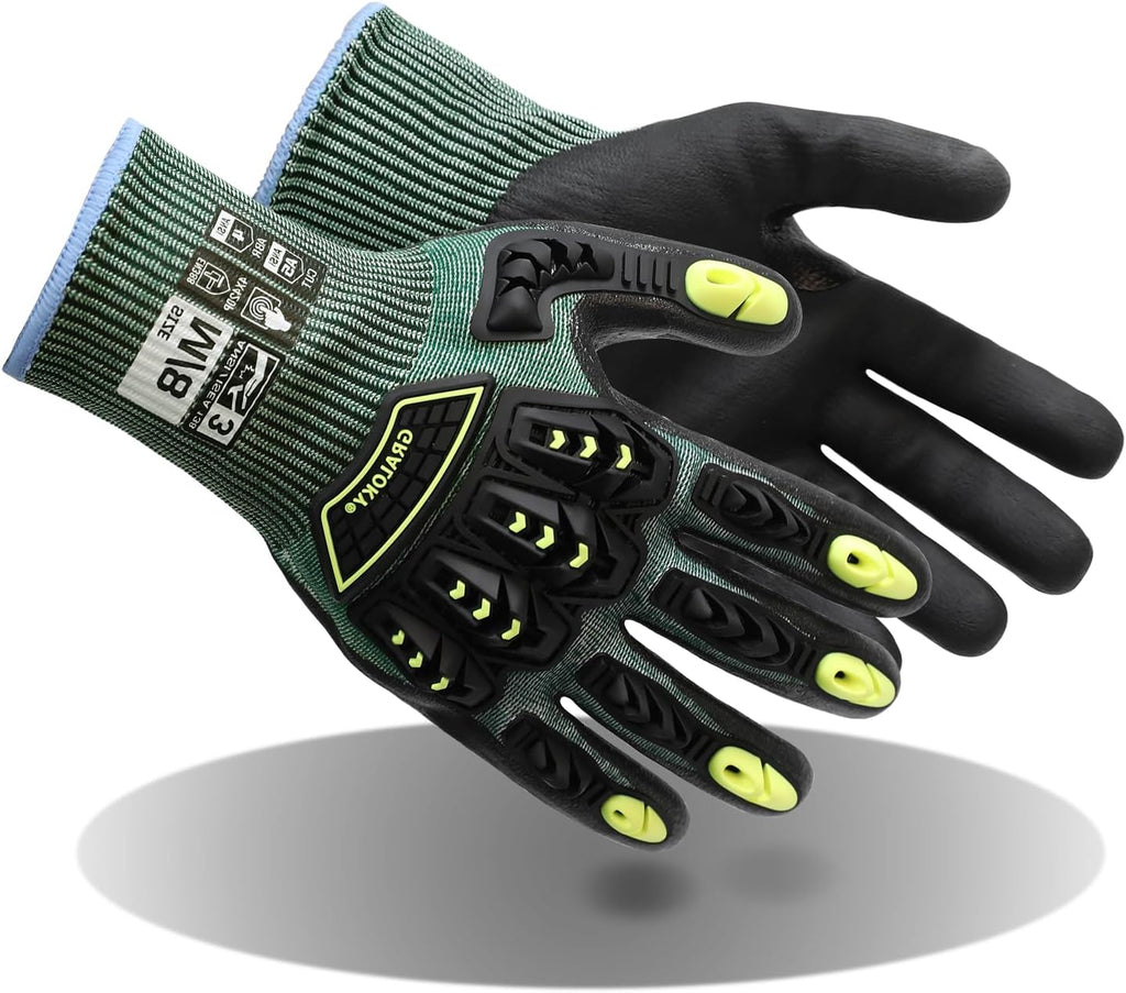 Safety Work Gloves for Men Women,Level 3 Impact Gloves with TPR