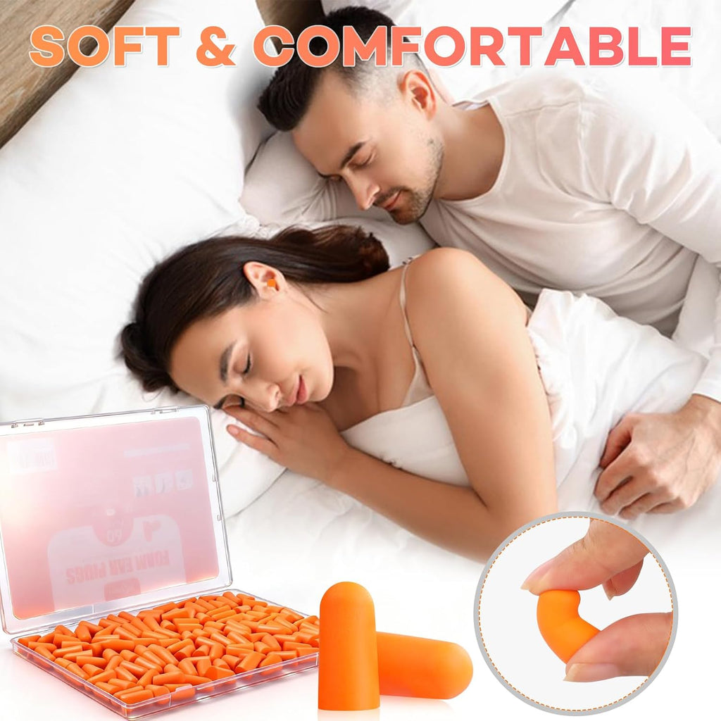 60 Pairs Foam Ear Plugs, Ear Plugs for Sleeping Noise Cancelling