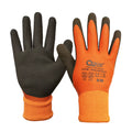 Thermal Work Safety Gloves, Fully Warm Fleece Lining Inside, Water- Proof Rubber Latex Coated,Anti-Slip Palm, Winter Use