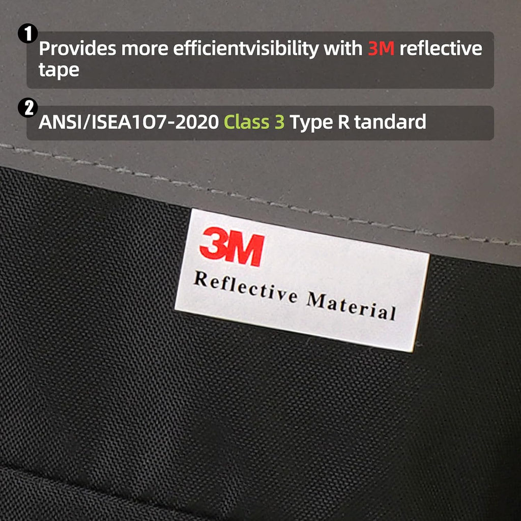 Heated Jacket for Men - 3M Hi Vis Safety Parka, Class 3 High Visibility Jackets, Heated Coat for Men