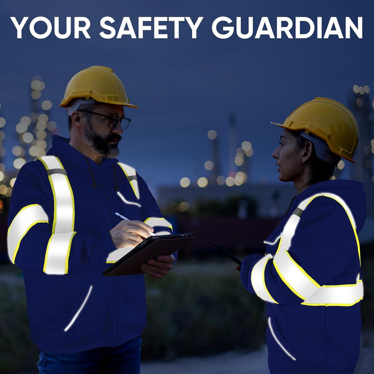 Hi Vis Safety Hoodie, ANSI Class 3 Reflective Fleece Sweatshirt