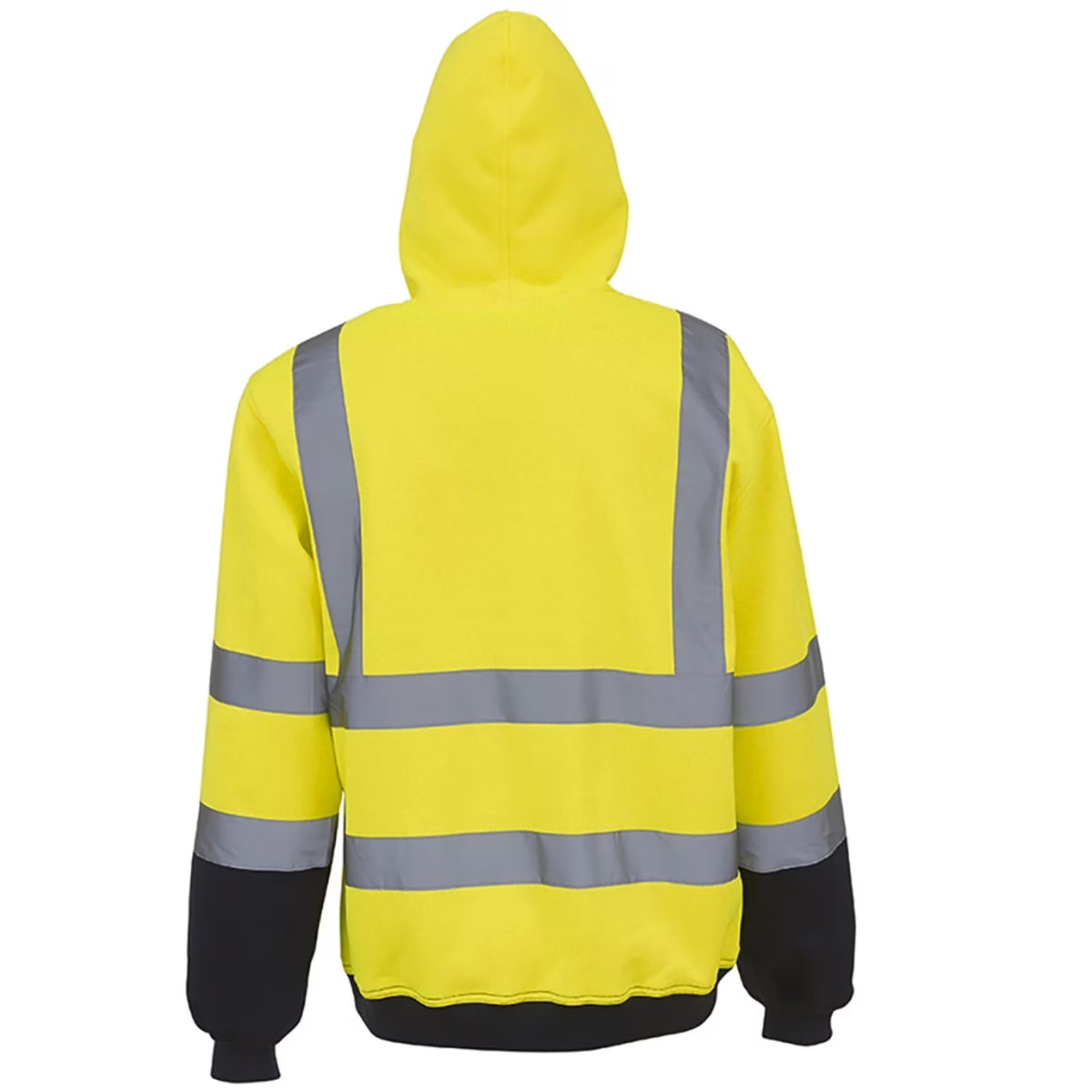 Safety Hoodie Jacket, High Vis Reflective Safety Fleece Coat Hooded Bomber for Men - Waterproof, Reflective Fall Winter Rain Jacket Hooded