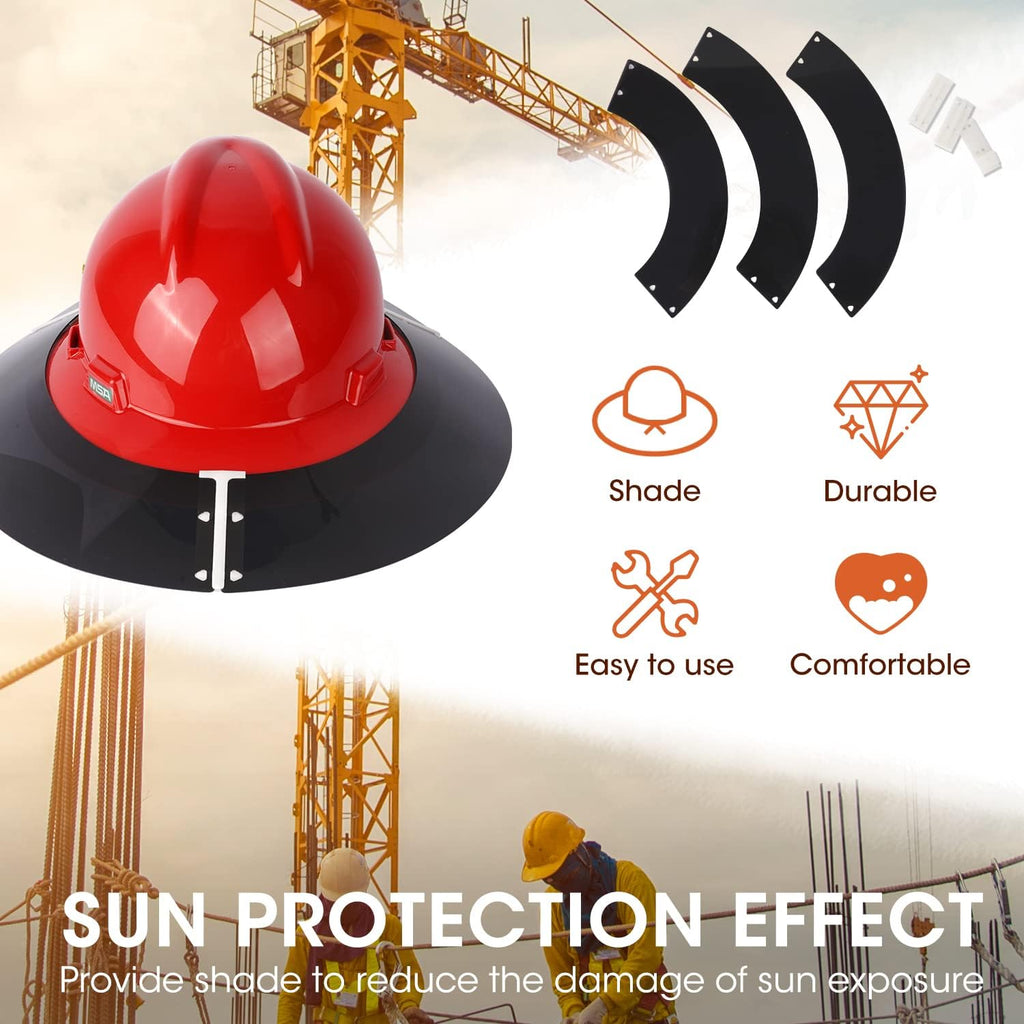 Premium Hard Hat Visor Compatible with MSA V-Gard Full Brim Hard Hat Sun Shade, Hardhat Attachment for Men or Women Working Outside