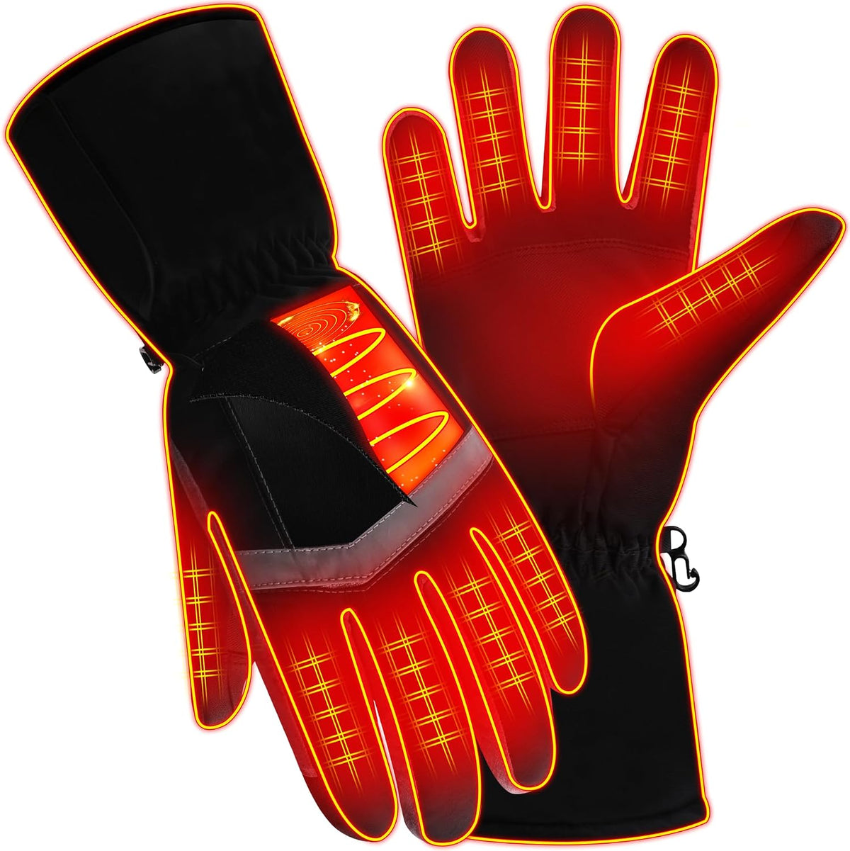 Women Heated Gloves Winter Waterproof Touchscreen Hand Warmers Insulated Ski Men Gloves Perfect for Freezer Work Cycling Walking Running Outdoor Activities(M Size)