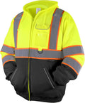 Hi Vis Safety Hoodie, ANSI Class 3 Reflective Fleece Sweatshirt