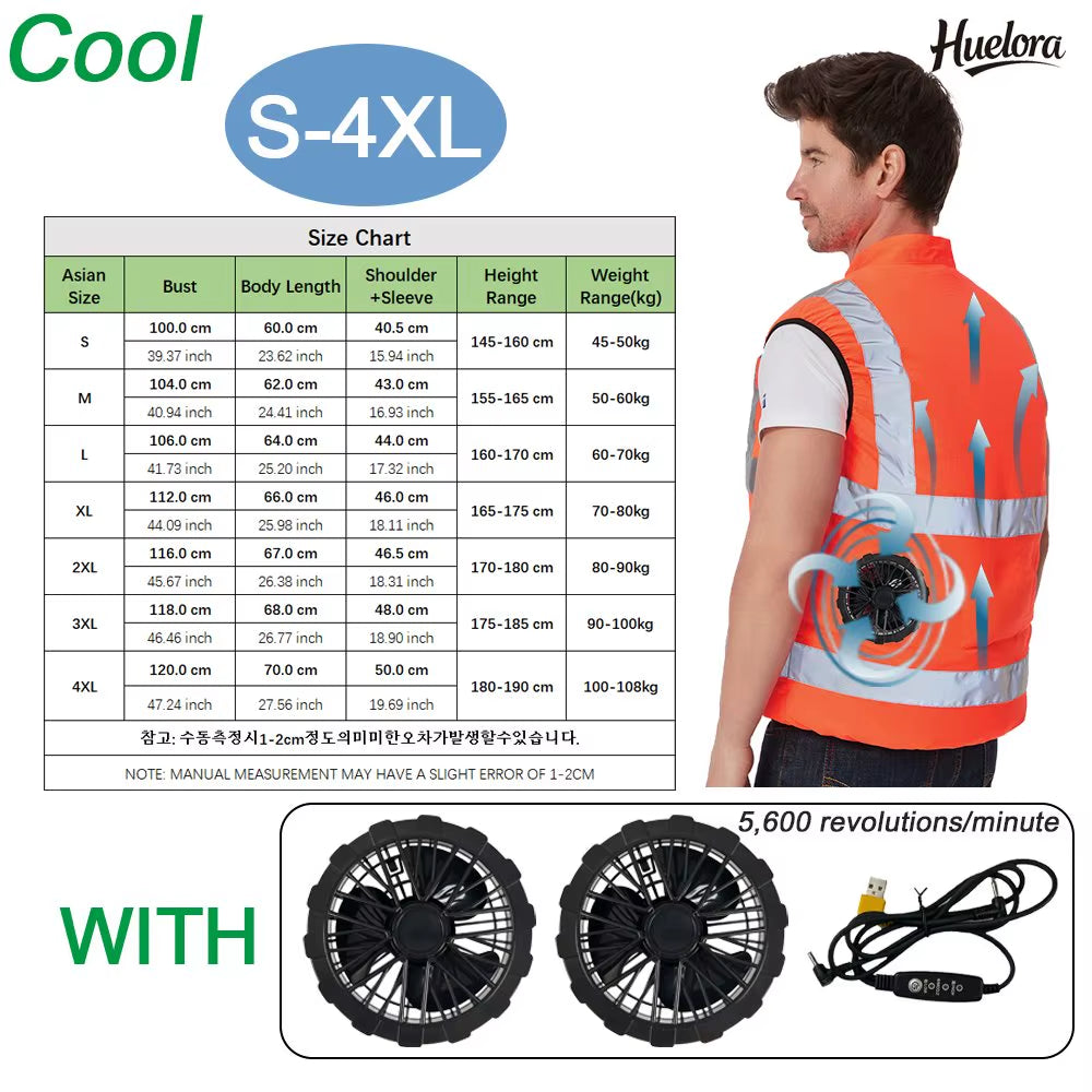 Stay Cool This Summer with Our 5V USB Charging Reflective Cooling Vest - Perfect for Work and Outdoor Adventures!