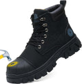 Waterproof Steel Toe Boots for Men 6 Inch Leather Steel Toe Shoes Non Slip Resistant Safety Work Boots Indestructible Lightweight Construction Boot