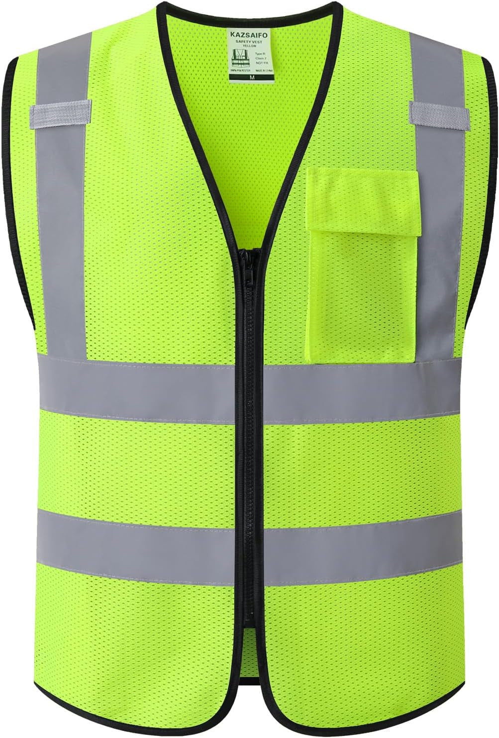Stay Safe and Stylish with Our High Visibility Reflective Safety Vest - Perfect for Men and Women, KZ179 in Bright Yellow, XX-Large
