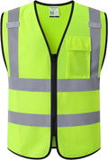 Stay Safe and Stylish with Our High Visibility Reflective Safety Vest - Perfect for Men and Women, KZ179 in Bright Yellow, XX-Large