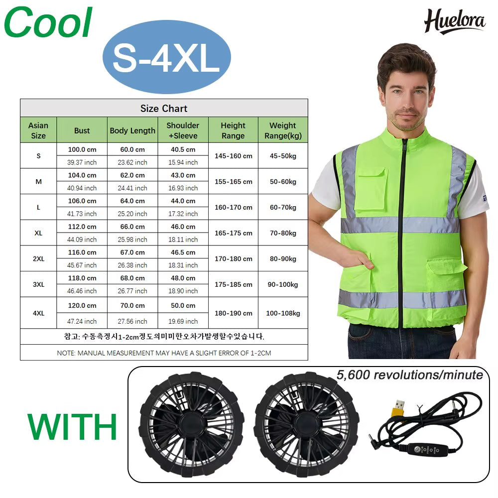 Stay Cool This Summer with Our 5V USB Charging Reflective Cooling Vest - Perfect for Work and Outdoor Adventures!