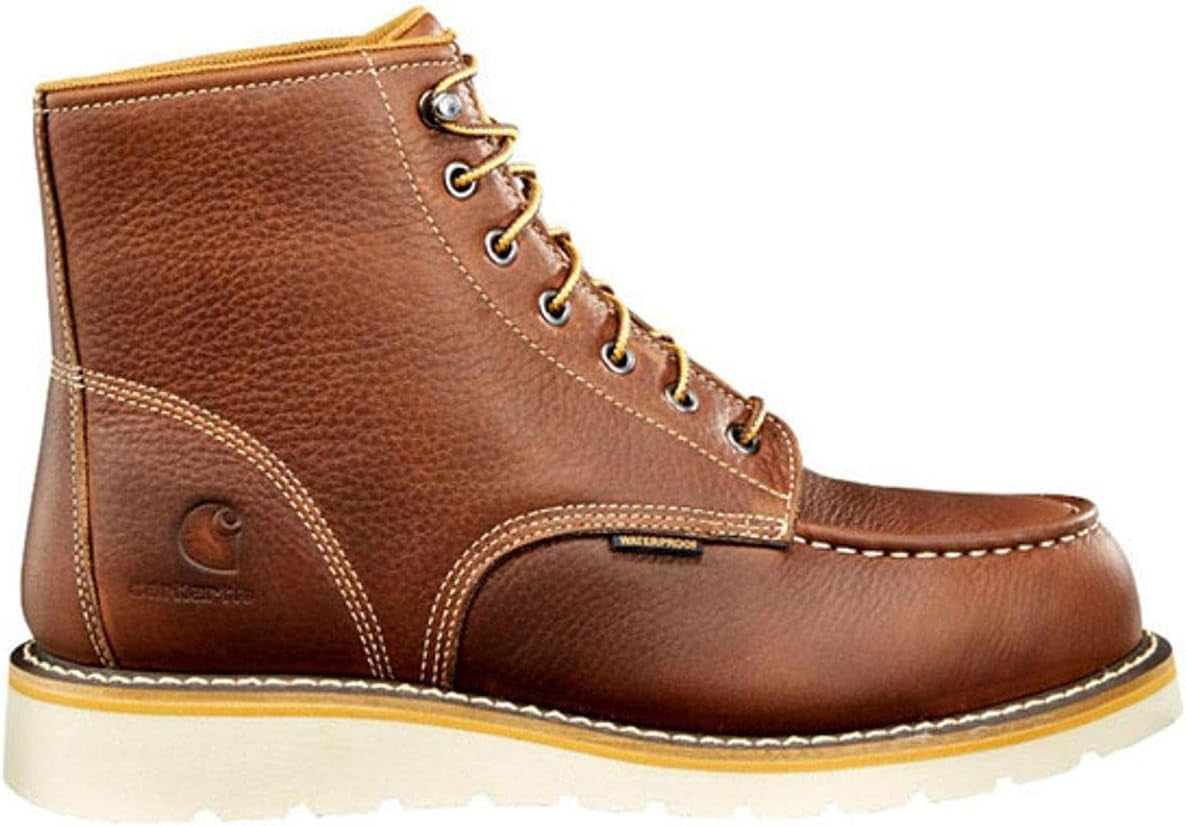 Men's 6" Moc Toe Waterproof Work Boots - Durable Oil-Tanned Leather with FastDry Lining for Ultimate Comfort and Traction