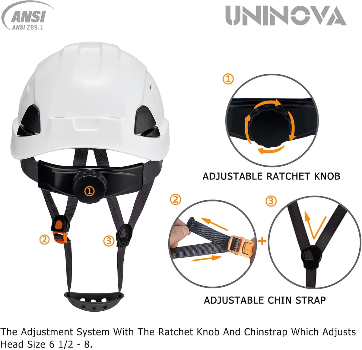 Durable and Comfortable Hard Hat - OSHA Compliant Vented Safety Helmet for Construction and Arborist Work
