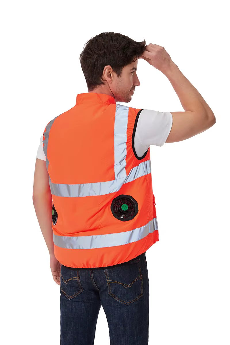 Stay Cool This Summer with Our 5V USB Charging Reflective Cooling Vest - Perfect for Work and Outdoor Adventures!