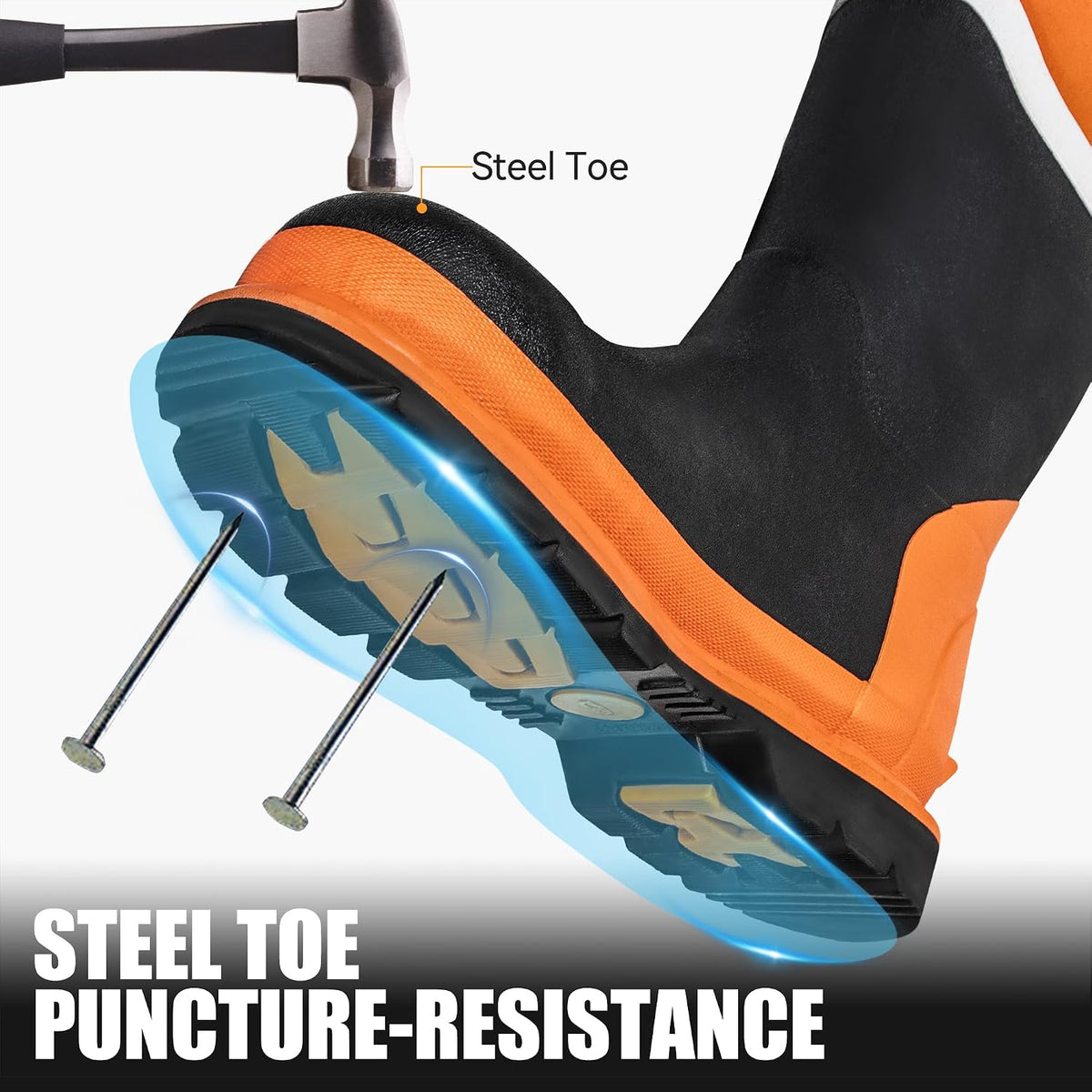 Ultimate Steel Toe Work Boots for Men - Waterproof, Puncture-Proof, and Slip-Resistant for All Work Environments