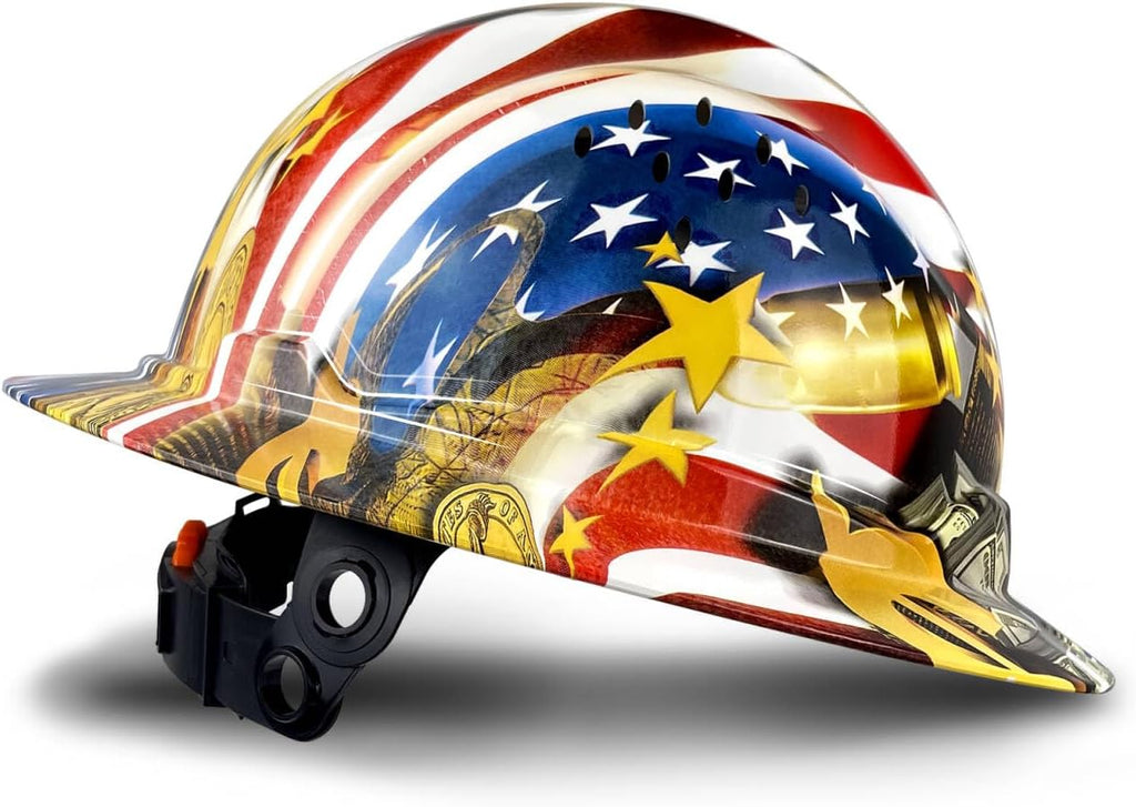 Premium Vented Full Brim Hard Hats - ANSI/ISEA Certified Safety Helmet with Carbon Fiber Design
