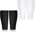 2 Pairs Shin Guard Sleeves, Shin Guard Covers Soft Sock Sleeves Shins Pads Socks Breathable Shins Pads Holders for Man Woman Adults  Black & White