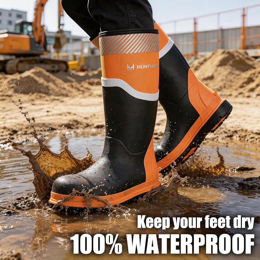 Ultimate Steel Toe Work Boots for Men - Waterproof, Puncture-Proof, and Slip-Resistant for All Work Environments