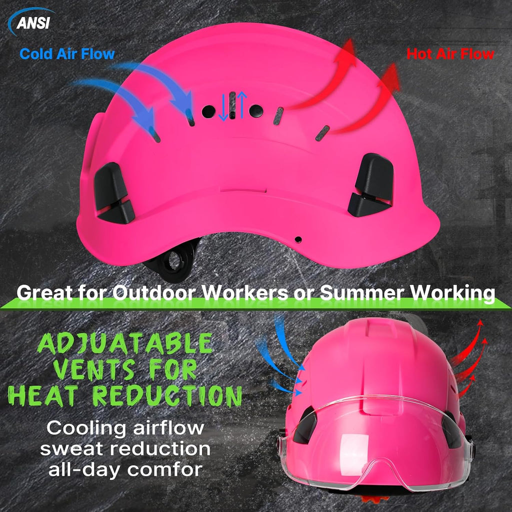 Construction Hard Hat with Visor and Chin Strap for Men,Ansi Z89.1