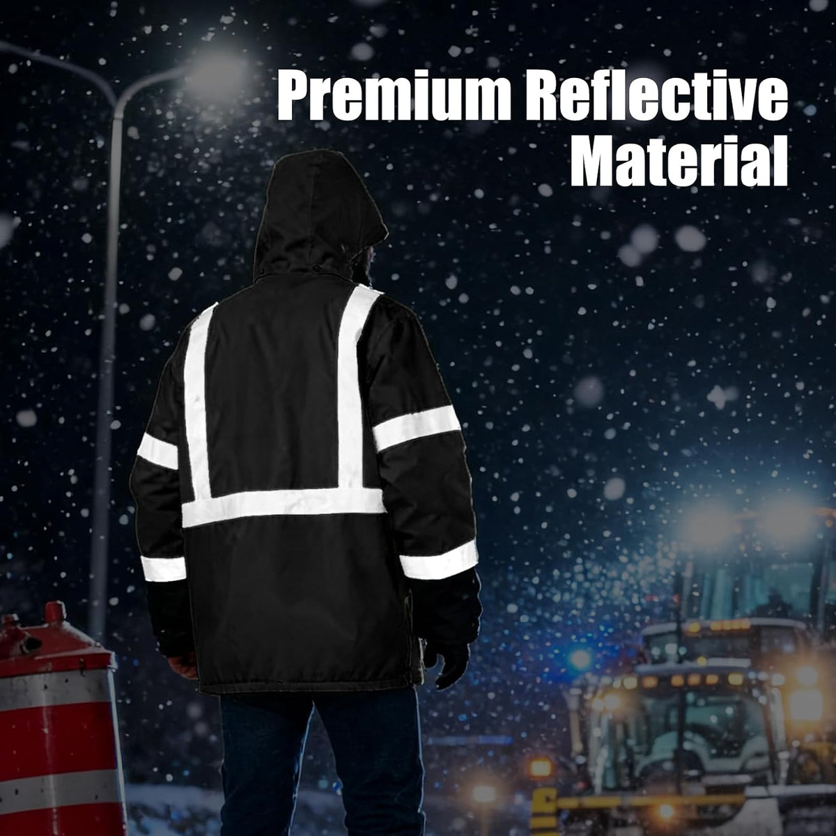 Heated Jacket for Men - 3M Hi Vis Safety Parka, Class 3 High Visibility Jackets, Heated Coat for Men