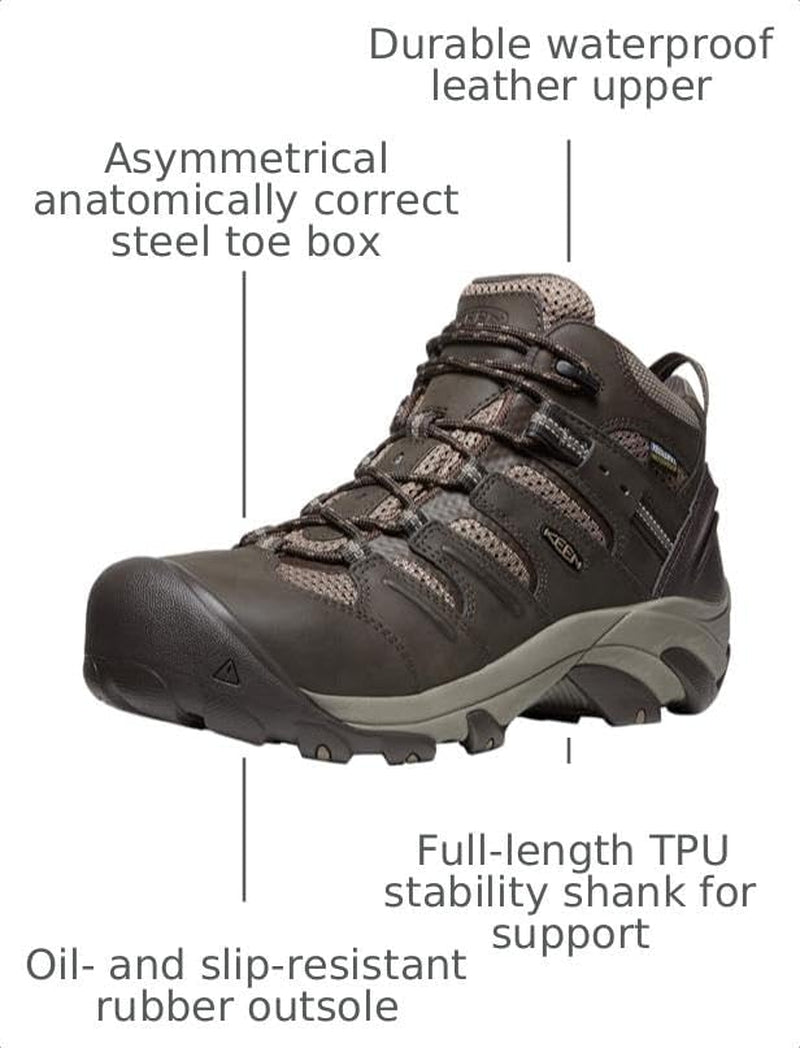 Men'S Lansing Mid Height Steel Toe Waterproof Work Boots