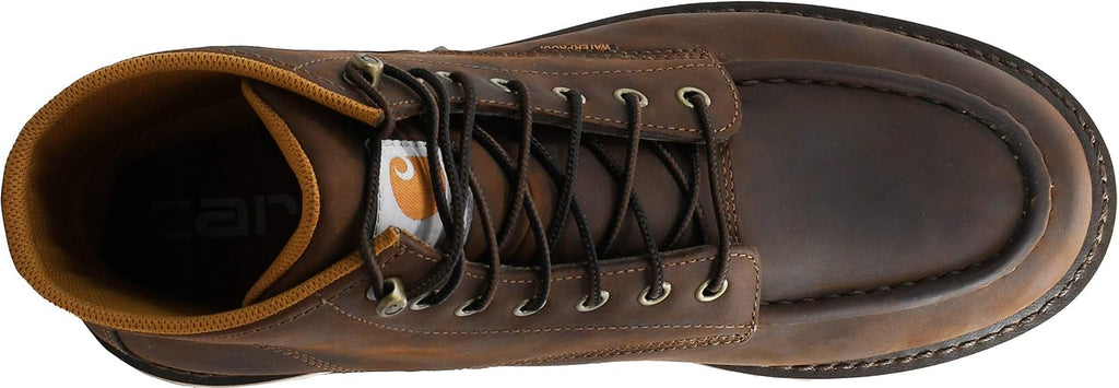 Men's 6" Moc Toe Waterproof Work Boots - Durable Oil-Tanned Leather with FastDry Lining for Ultimate Comfort and Traction