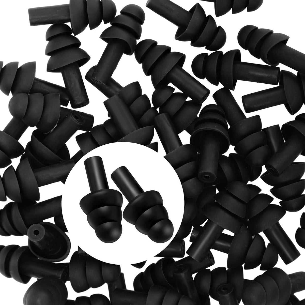 200 Pairs Ear Plugs Bulk, NRR 32Db Silicone Ear Plugs, Black
