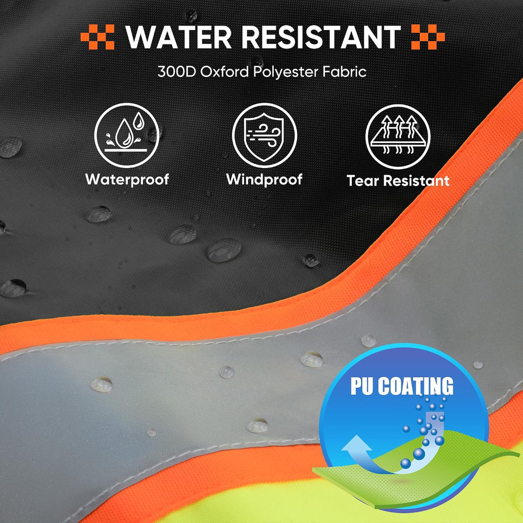 Hi Vis Safety Bomber Jacket, Fleece-Lined Waterproof ANSI Class 3