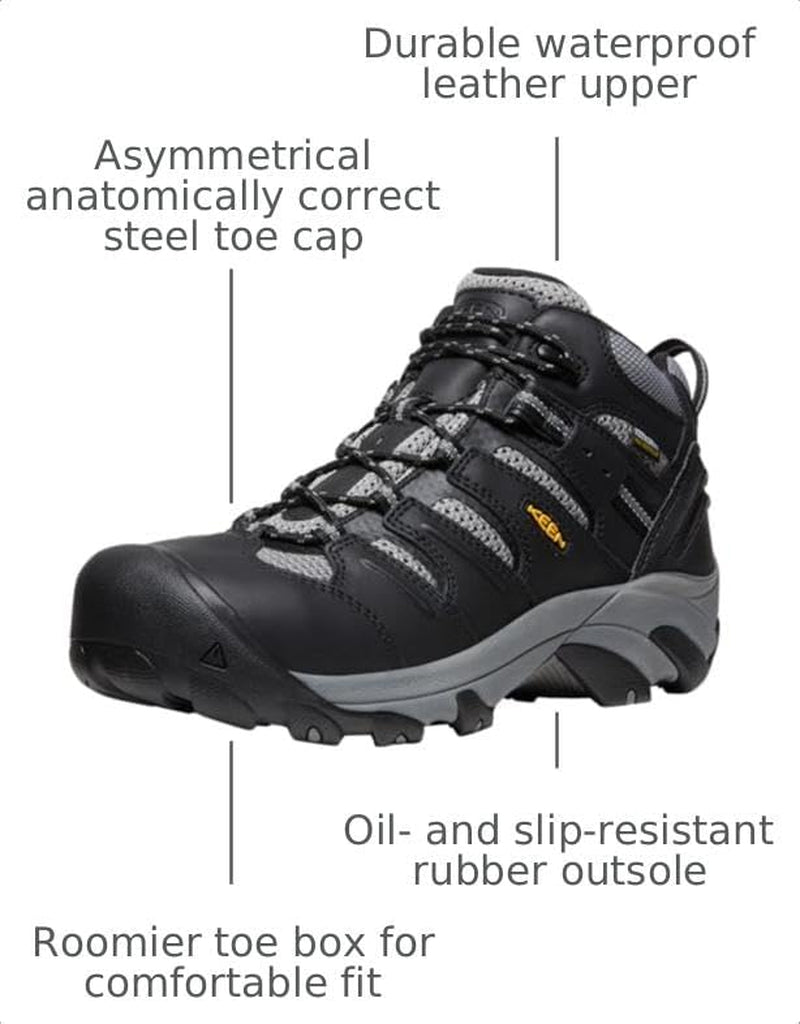 Men'S Lansing Mid Height Steel Toe Waterproof Work Boots