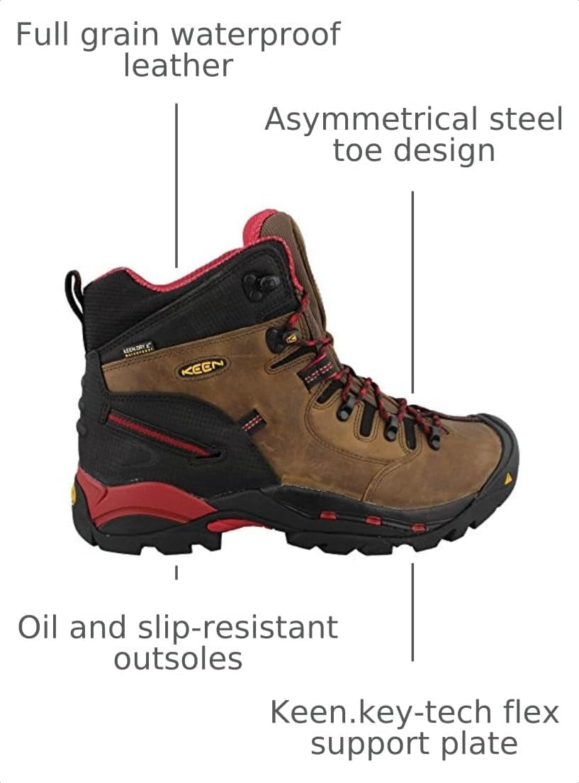 Men'S Pittsburgh 6" Leather Waterproof Steel Toe Work Boots