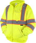 Hi Vis Safety Hoodie, ANSI Class 3 Reflective Fleece Sweatshirt