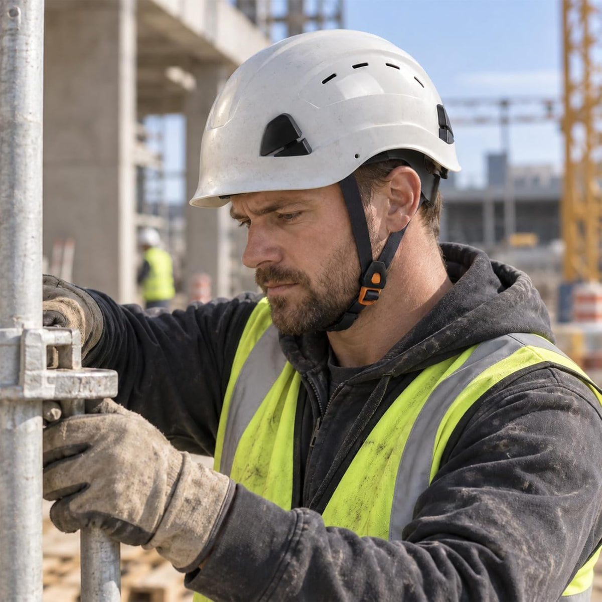 Durable and Comfortable Hard Hat - OSHA Compliant Vented Safety Helmet for Construction and Arborist Work