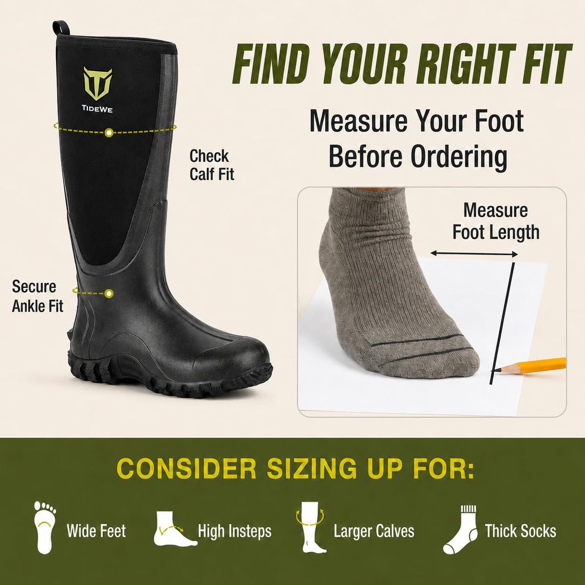 Men's Waterproof Rubber Boots with Steel Shank - Ultimate Comfort for Rainy Days and Outdoor Adventures