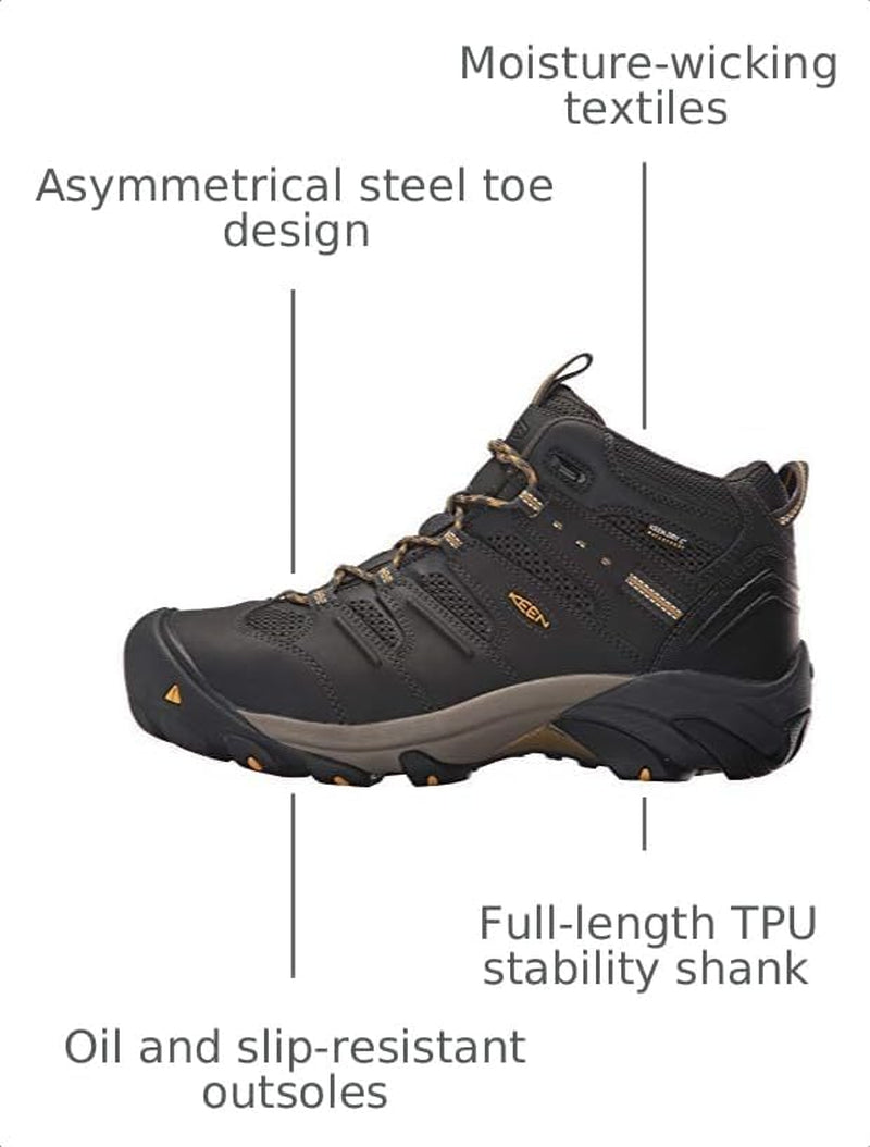 Men'S Lansing Mid Height Steel Toe Waterproof Work Boots