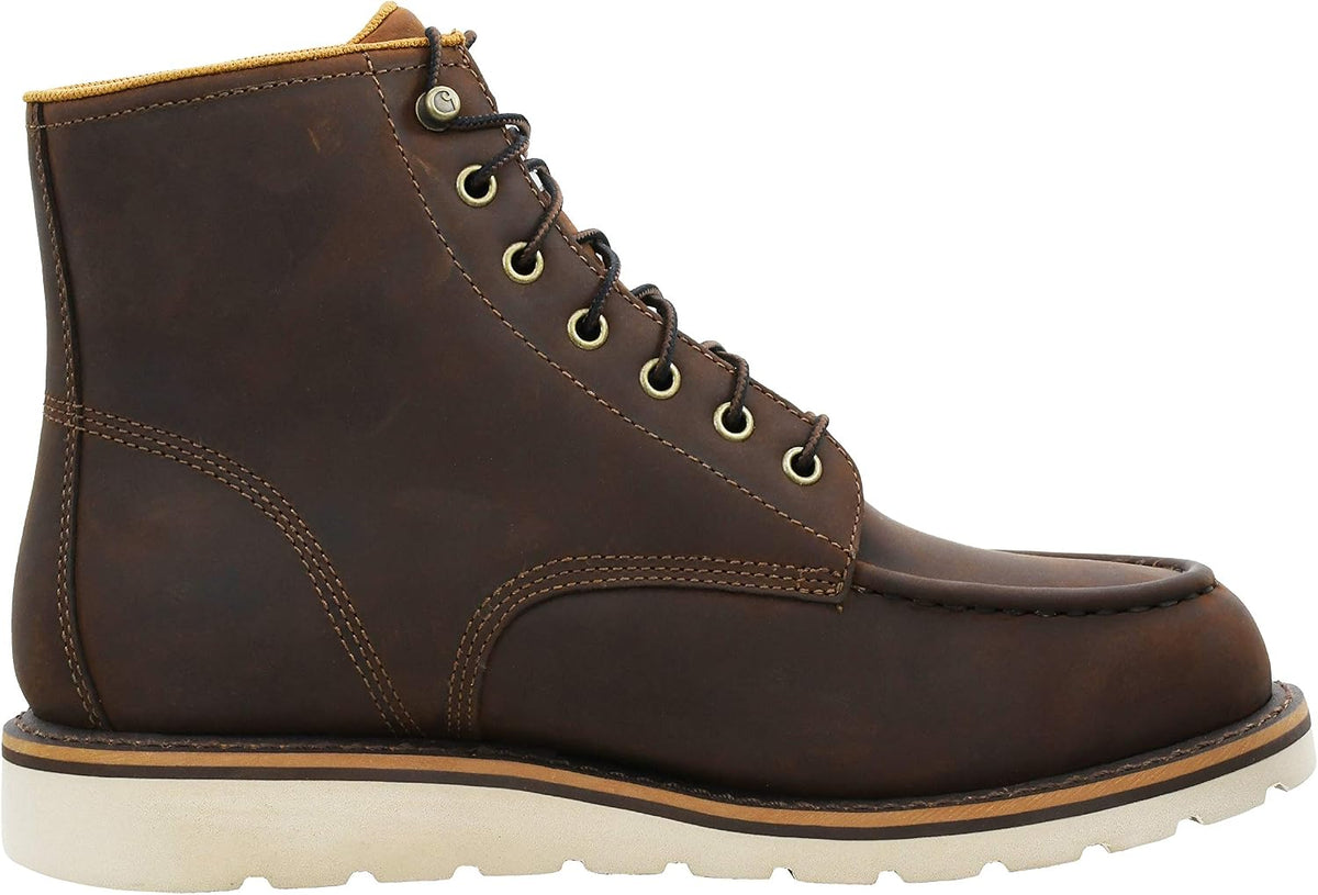 Men's 6" Moc Toe Waterproof Work Boots - Durable Oil-Tanned Leather with FastDry Lining for Ultimate Comfort and Traction