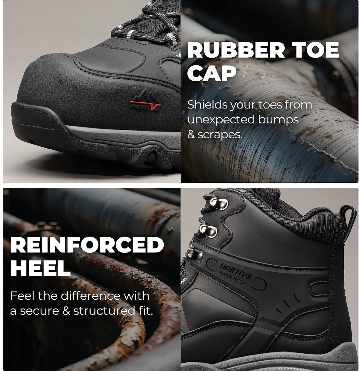 Men'S Waterproof Steel Toe Work Boots
