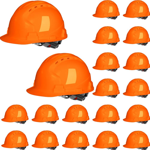 20 Pack Hard Hat Bulk 4-Point ABS Safety Helmets Adjustable