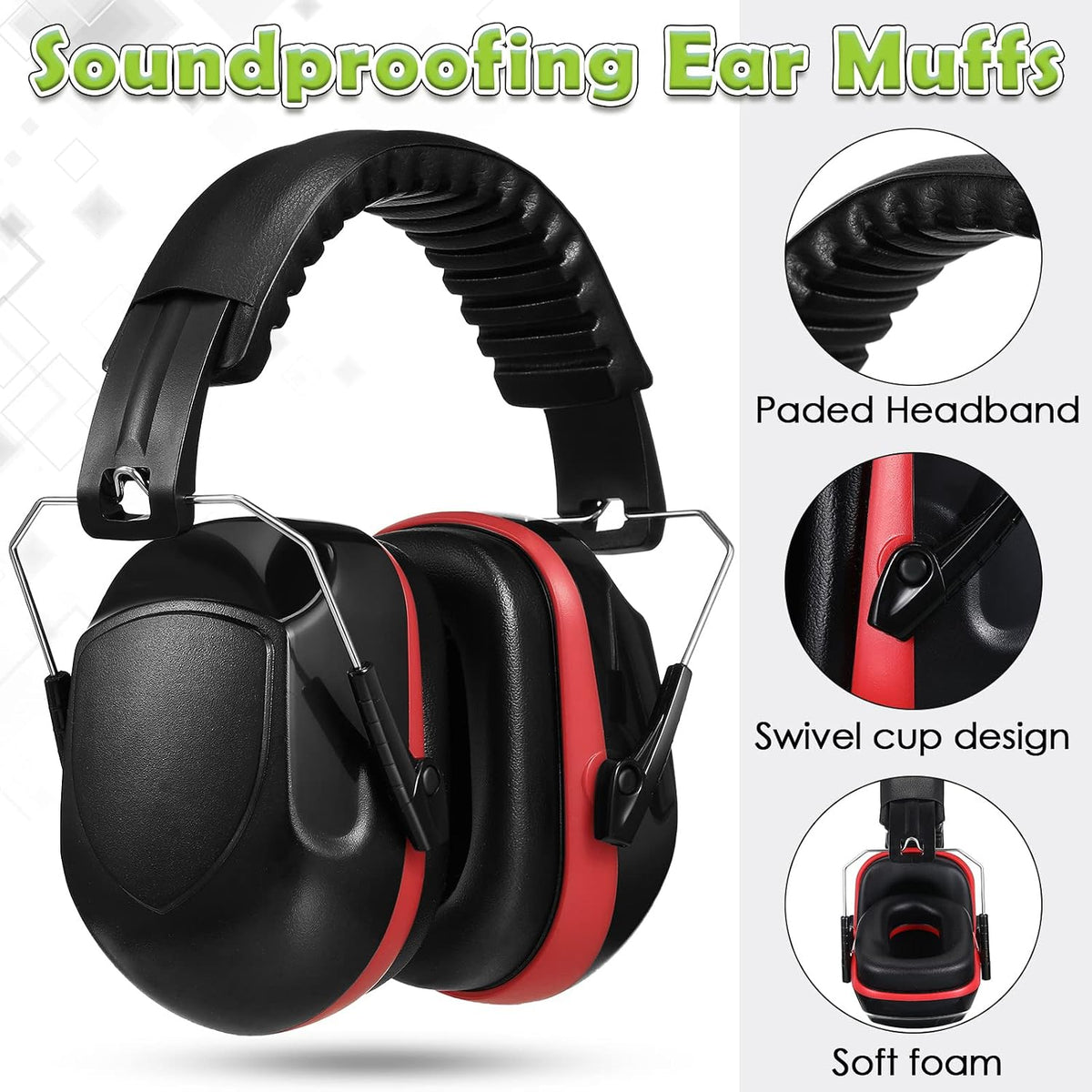 4 Pack Ear Muffs for Noise Reduction