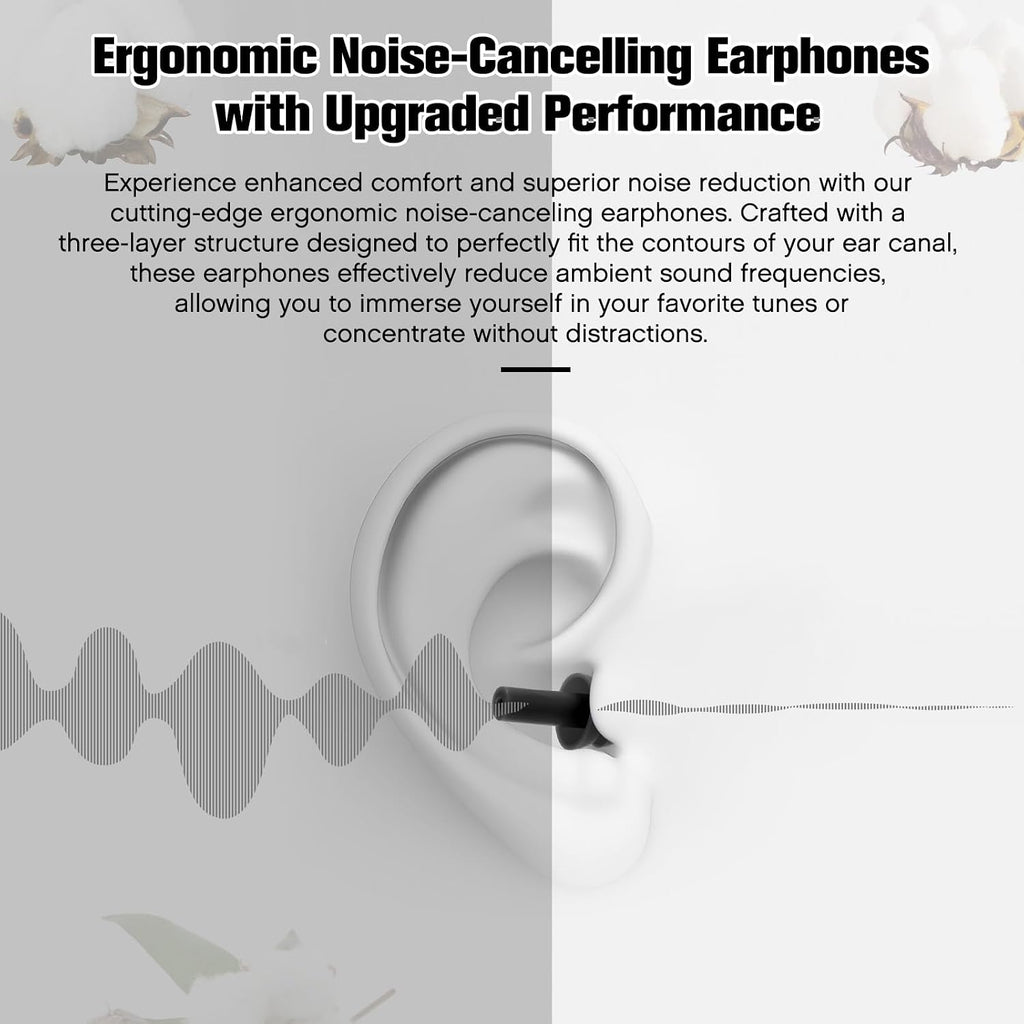 200 Pairs Ear Plugs Bulk, NRR 32Db Silicone Ear Plugs, Black