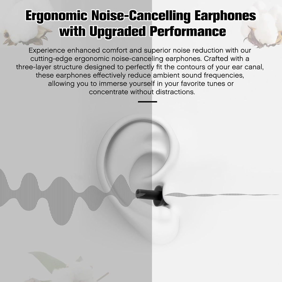 200 Pairs Ear Plugs Bulk, NRR 32Db Silicone Ear Plugs, Black
